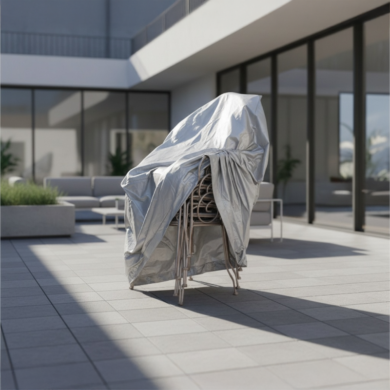 HOUSSE PILE DE CHAISES TITANIUM - ARGENT HOUSSE PILE DE CHAISES TITANIUM - ARGENT