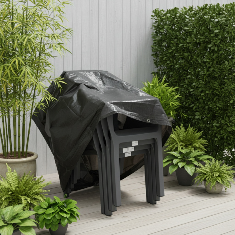 HOUSSE DE CHAISE - NOIR - 120CM