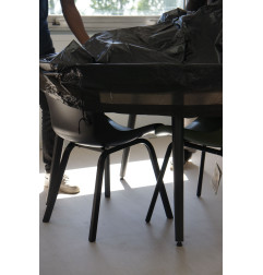 HOUSSE DE TABLE RONDE ET CHAISES - 150CM - NOIR