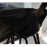 HOUSSE DE TABLE RONDE ET CHAISES - 200CM - NOIR