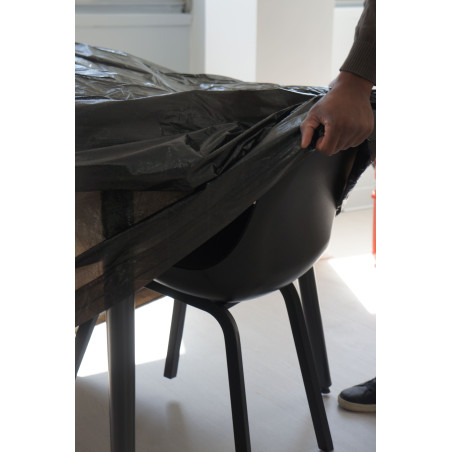 HOUSSE DE TABLE RONDE ET CHAISES - 250CM - NOIR