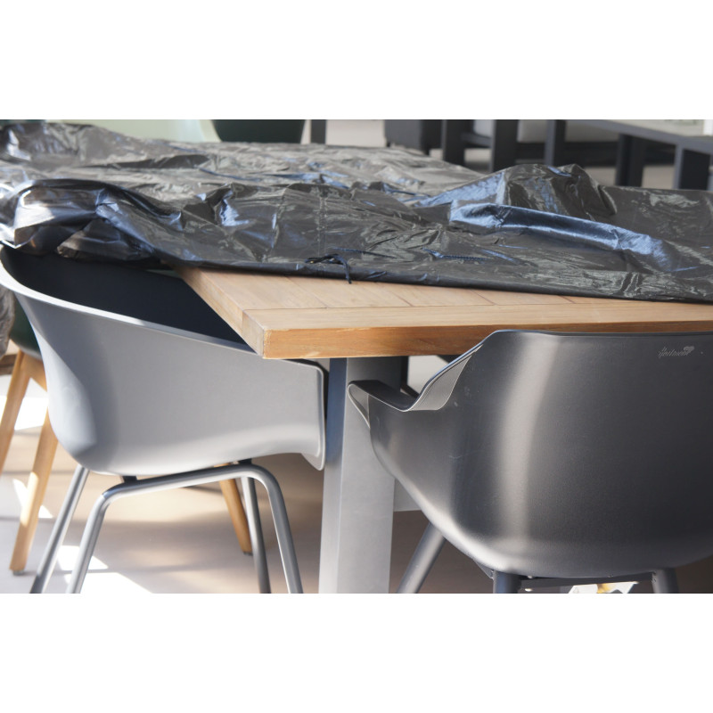 HOUSSE  DE TABLE RECTANGULAIRE ET CHAISE - 180CM - NOIR