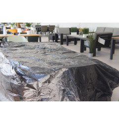 HOUSSE  DE TABLE RECTANGULAIRE ET CHAISE - 180CM - NOIR
