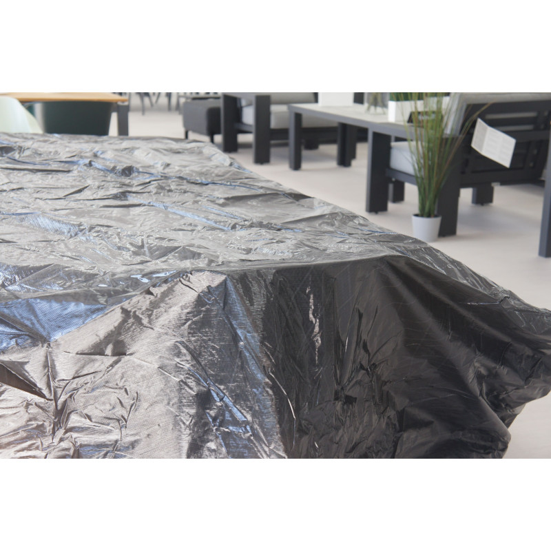 HOUSSE DE TABLE RECTANGULAIRE ET CHAISES - 240CM - NOIR