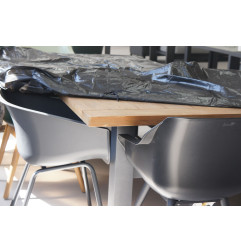 HOUSSE DE TABLE RECTANGULAIRE ET CHAISES - 240CM - NOIR