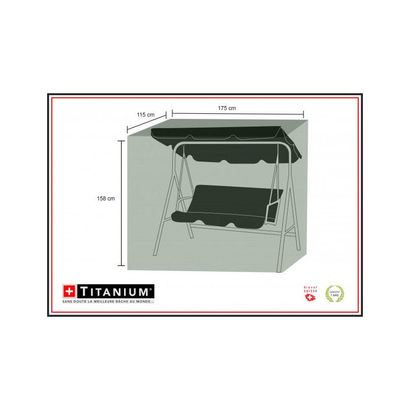 HOUSSE POUR BALANCELLE TITANIUM® NOIR - 175 X 115 X 158 Cm HOUSSE POUR BALANCELLE TITANIUM® NOIR - 175 X 115 X 158 Cm